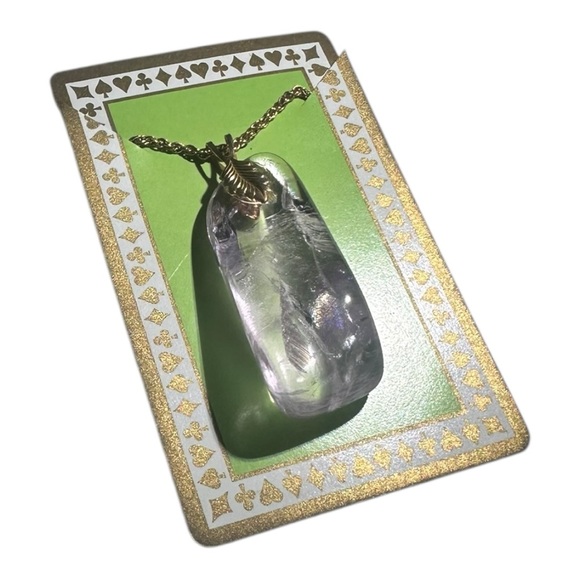 Avon & Amethyst Gold Tone Necklace Leaf - Picture 6 of 10